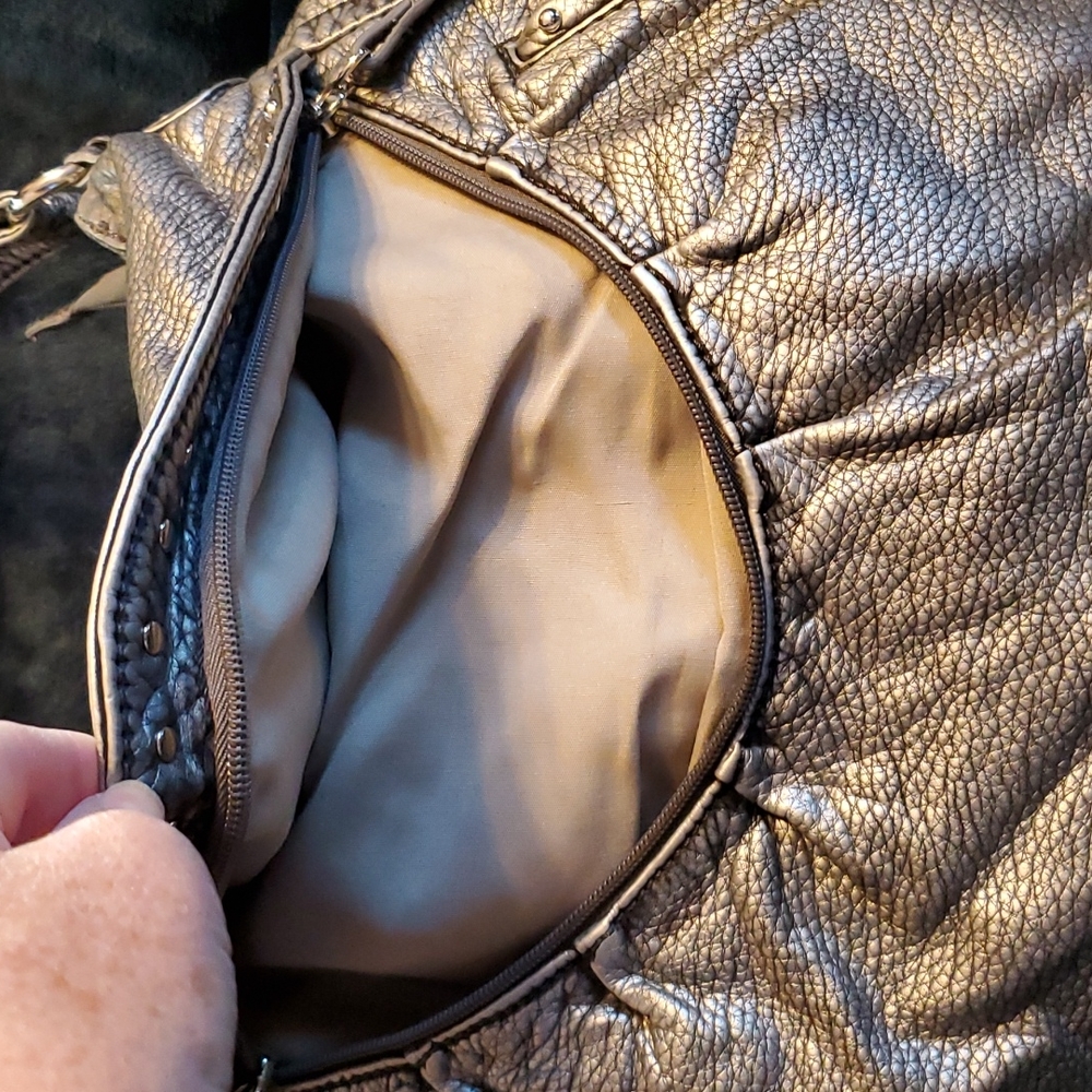 Mark Ecko Pewter Shoulder Bag Euc - image 4